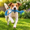 Zabawka dla psa gryzak szarpak sznur mocny długi z plecioną kulką-5907451346891