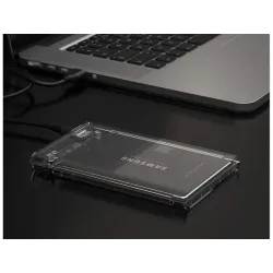 Obudowa dysku hdd ssd 2,5" usb 3.0 sata przezroczysta kieszeń-5907451330395