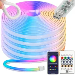 Taśma neon 10m RGB bluetooth aplikacja pilot wodoodporna elastyczna-5907451386293