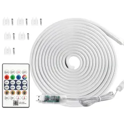Taśma neon led 5m rgb bluetooth aplikacja pilot wodoodporna elastyczna-5907451386286