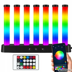 Lampka stojąca RGB kolorowe słupki usb 5v music sync aplikacja pilot-5907451392218