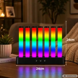 Lampka stojąca RGB kolorowe słupki usb 5v music sync aplikacja pilot-5907451392218
