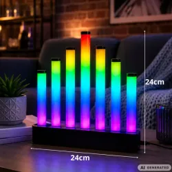 Lampka stojąca RGB kolorowy świecznik USB music sync aplikacja pilot-5907451392201