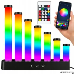 Lampka stojąca led RGB barwne schody USB 5v music sync aplikacja pilot-5907451392195