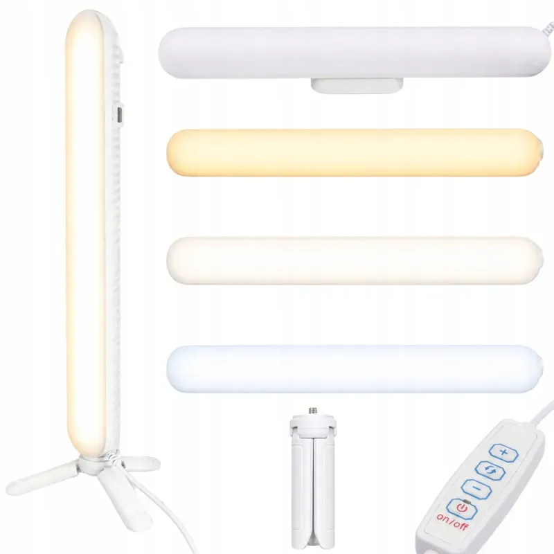 Lampa led biurkowa do makijażu nagrywania 3 barwy światła regulacja-5907451392294