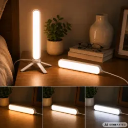 Lampa led biurkowa do makijażu nagrywania 3 barwy światła regulacja-5907451392294