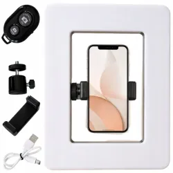 Lampa led pierścieniowa 3 barwy światła do telefonu aparatu pilot-5907451392263