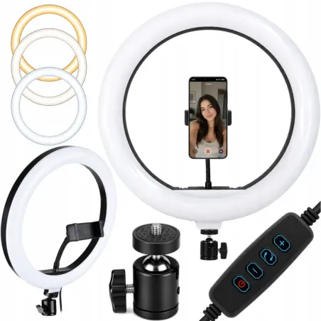 Lampa pierścieniowa ring do selfie zdjęć led 35cm regulacja barwy-5907451392256