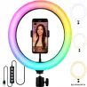 Lampa pierścieniowa led RGB ring uchwyt na telefon usb do nagrywania-5907451392249