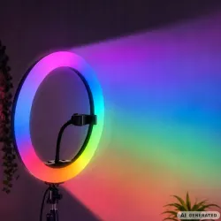 Lampa pierścieniowa led RGB ring uchwyt na telefon usb do nagrywania-5907451392249