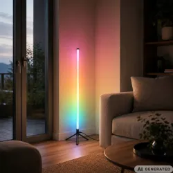 Lampa stojąca 114cm podłogowa narożnikowa RGB nocna sypialni aplikacja-5907451392157