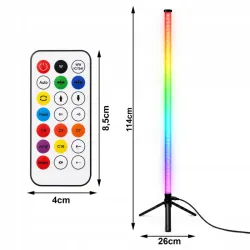 Lampa stojąca 114cm podłogowa narożnikowa RGB nocna sypialni aplikacja-5907451392157