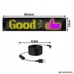 Panel led 59x12 elastyczny naklejka wyświetlacz na szybę drzwi wystawę-5907451392232