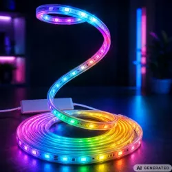 Taśma neon led 5m RGB bluetooth aplikacja pilot zew i wew wodoodporna-5907451392119