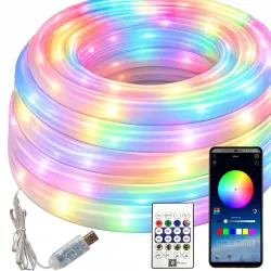 Taśma led neon rgbic 360° 5m bluetooth aplikacja pilot usb elastyczna-5907451392058