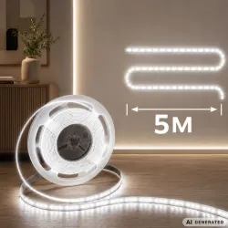 Taśma led usb 5v 5m białe zimne światło z włącznikiem samoprzylepna ozdobna-5907451392027