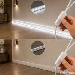 Taśma led usb 5v 5m białe zimne światło z włącznikiem samoprzylepna-5907451392027