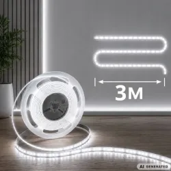 Taśma led usb 5v 3m białe zimne światło z włącznikiem samoprzylepna-5907451392010