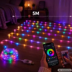 Taśma led RGB-IC 5m USB pilot aplikacja music sync dekoracyjna pasek-5907451391976