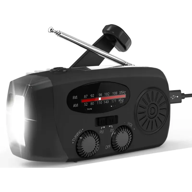 Radio latarka akumulatorowe solarne dynamo na korbkę powerbank usb-5907451380437
