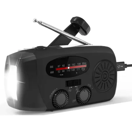 Radio latarka akumulatorowe solarne dynamo na korbkę powerbank usb-5907451380437