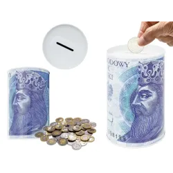 Skarbonka metalowa na pieniądze puszka wzór banknot-5907451337202