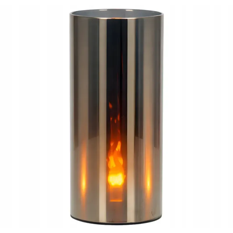 Lustrzana świeca LED 15x7cm żywy płomień w osłonie z efektem 3D 3xAAA-5903288397167