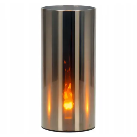 Lustrzana świeca LED 15x7cm żywy płomień w osłonie z efektem 3D 3xAAA-5903288397167