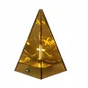 Lampion znicz LED lustrzany 3D piramida z podświetlanym krzyżem 20 cm-5900202671884