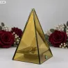 Lampion znicz LED lustrzany 3D piramida z podświetlanym krzyżem 20 cm-5900202671884