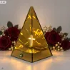 Lampion znicz LED lustrzany 3D piramida z podświetlanym krzyżem 20 cm-5900202671884