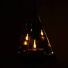 Lampion znicz LED lustrzany 3D piramida z żywym płomieniem 20 cm-5900202671808