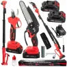 Zestaw 3w1 piła 6" akumulatorowa wysięgnik sekator 2x AKU 21v-5907451391907