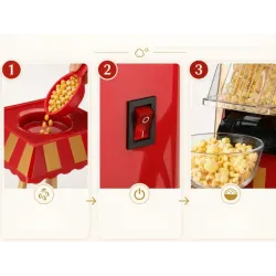 Maszyna maszynka urządzenie do popcornu retro 1200w beztłuszczowa-5907451389867