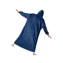 Ciepła bluza koc duża oversize gruba miękka z kapturem szlafrok długa xxl-5907451366141