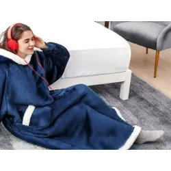 Ciepła bluza koc duża oversize gruba miękka z kapturem szlafrok długa xxl-5907451366141