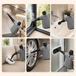 Myjka parowa czyścik mop parowy 1500w 3 bary z akcesoriami do okien fug-5907451381144