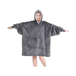 Ciepła bluza koc oversize xxl 2w1 gruba futrzak-5907451338940