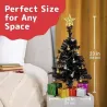 Mini choinka na biurko zestaw z bombkami światełkami i prezentami 58cm-810031585366