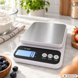 Waga kuchenna elektroniczna jubilerska z misą biała dokładna tara 5kg 1g-5907451392386