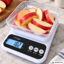 Waga kuchenna elektroniczna jubilerska z misą biała dokładna tara 5kg 1g-5907451392386