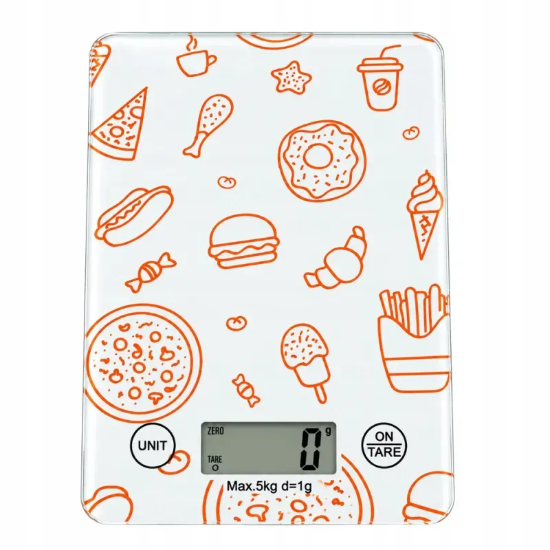 Waga kuchenna elektroniczna szklana precyzyjna dotykowa 5kg 1g tara lcd-5907451392379