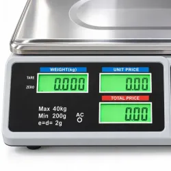 Waga elektroniczna kalkulacyjna sklepowa lcd 40kg 2g akumulatorowa dokładna-5907451392508