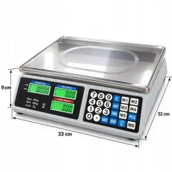 Waga elektroniczna kalkulacyjna sklepowa lcd 40kg 2g akumulatorowa dokładna-5907451392508