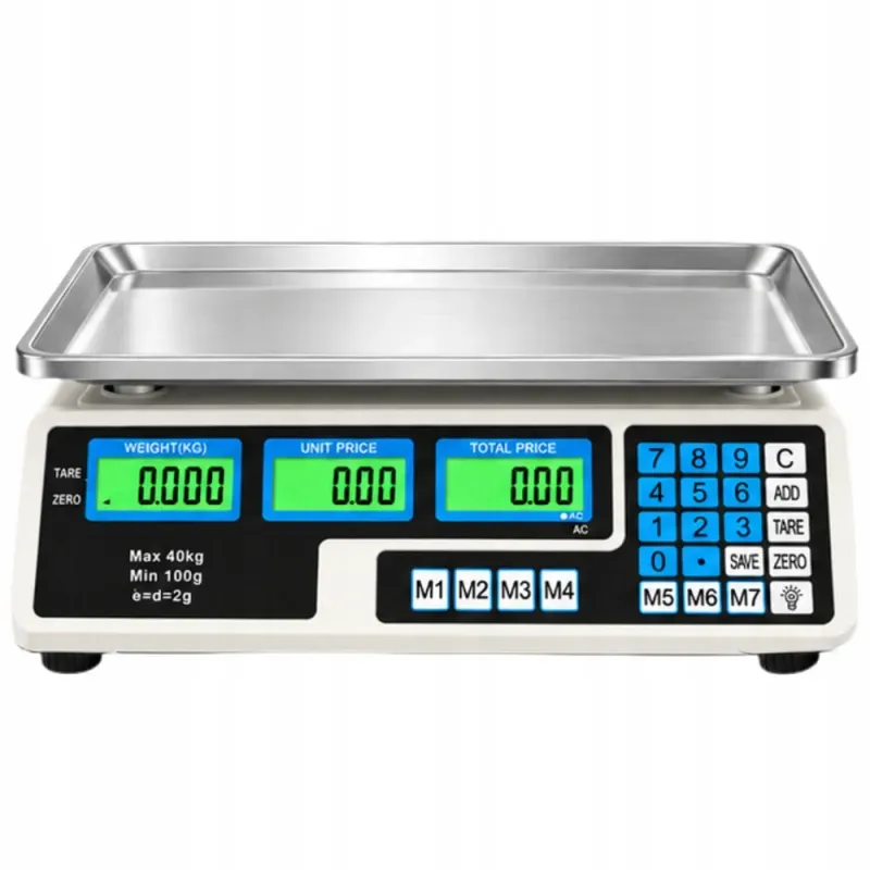 Waga sklepowa kalkulacyjna elektroniczna bezprzewodowa akumulator 40kg 2g-5907451392485