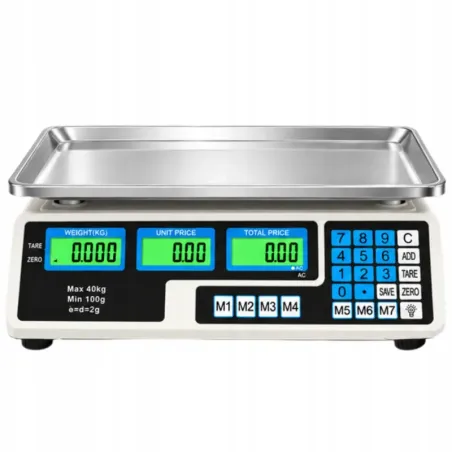 Waga sklepowa kalkulacyjna elektroniczna bezprzewodowa akumulator 40kg 2g-5907451392485