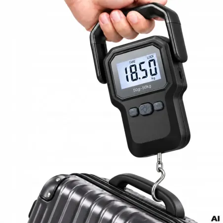 Waga cyfrowa bagażowa wędkarska turystyczna lcd 50kg 10g z miarką 160cm-5907451392454