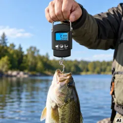 Waga cyfrowa bagażowa wędkarska 50 kg 10 g z miarką 100 cm lcd tare lock-5907451392430