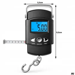 Waga cyfrowa bagażowa wędkarska 50 kg 10 g z miarką 100 cm lcd tare lock-5907451392430