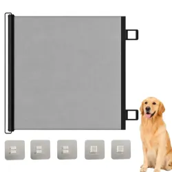 Bramka zabezpieczająca dla psa siatka ochronna 80x150 cm rozsuwana barierka-5907451385142